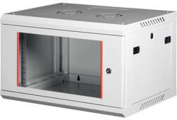 Lande Rack szekrény, fali, 19", 6U, lapraszerelt, LANDE "PROlineB", szürke (LN-WB-06U6045-LG-F)