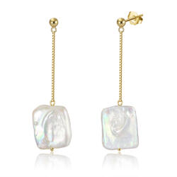 BeSpecial Cercei argint 925 placati cu aur 14K cu perle naturale (ERR51)
