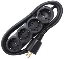  Prelungitor cauciucat bachelita 4cai 2m 3x1.5mm2 negru (M-13423)