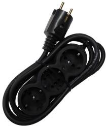  Prelungitor cauciucat bachelita 3cai 5m 3x1.5mm2 negru (M-13421)