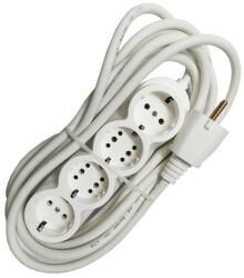  Prelungitor cauciucat bachelita 4cai 5m 3x1.5mm2 alb (M-13430)