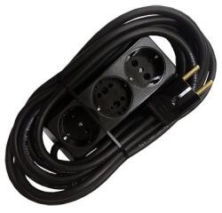  Prelungitor bachelita 3cai 5m 3x1.5mm2 negru (M-13412)