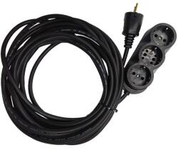  Prelungitor cauciucat bachelita 3cai 10m 3x1.5mm2 negru (M-13422)