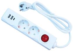  Prelungitor 2cai cu USB+tip C 1, 5m (M-15155)