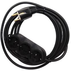  Prelungitor cauciucat bachelita 4cai 10m 3x1.5mm2 negru (M-13425)