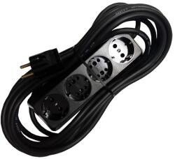  Prelungitor bachelita 4cai 5m 3x1.5mm2 negru (M-13418)