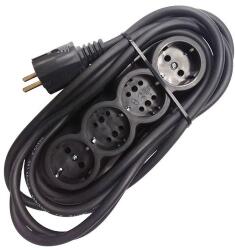  Prelungitor cauciucat bachelita 4cai 5m 3x1.5mm2 negru (M-13424)