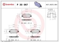 BREMBO set placute frana, frana disc BREMBO XTRA LINE P 30 067X (P 30 067X)