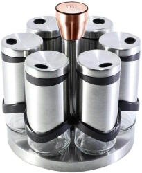Berlingerhaus Set 6 recipiente pentru condimente 120 ml si suport rotativ din otel inoxidabil Spiceholders Berlinger Haus BH 1992 (BH/1992) - efistore - 229,99 RON Solnita condimente