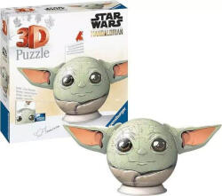 Ravensburger Puzzle 3D Puzzle-Ball Star Wars: Baby Yoda cu urechi, 72 de piese