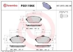 BREMBO set placute frana, frana disc BREMBO XTRA LINE - Ceramic P50119NX (P50119NX)