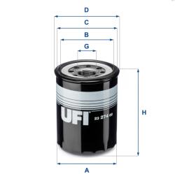 UFI Filtru ulei UFI 23.274. 00 (23.274.00) - automobilus
