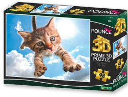 Prime 3D Puzzle Pisică Săritoare: Sparkles 3D 48 piese