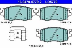 ATE set placute frana, frana disc ATE Ceramic 13.0470-5779.2 (13.0470-5779.2)