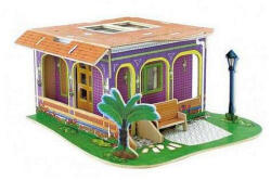 Robotime Puzzle 3D Casa de vis: Cameră de studiu colorată, 104 piese