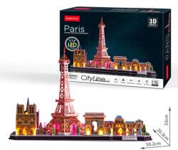 Sparkys Puzzle 3D Paris cu lumină LED - 115 piese