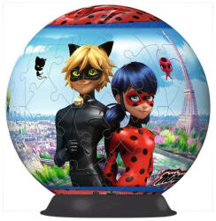 Ravensburger 3D Puzzleball Buburuza Miraculoasă și Motan Noir 72 piese - efistore - 110,99 RON