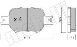 METELLI set placute frana, frana disc METELLI 22-0614-0 (22-0614-0)
