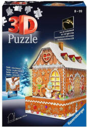 Ravensburger Puzzle 3D luminos Ediție de noapte Căsuța de turtă dulce 216 piese