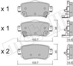 METELLI set placute frana, frana disc METELLI 22-1011-0 (22-1011-0)