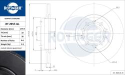 ROTINGER Disc frana ROTINGER GRAPHITE LINE RT 2957-GL (RT 2957-GL)