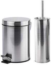 Excellent Houseware EXCELLENT Coș de gunoi pentru WC + perie WC cu suport inox KO-170481400