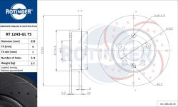 ROTINGER Disc frana ROTINGER GRAPHITE DRILLED & SLOTTED PLUS RT 1243-GL T5 (RT 1243-GL T5)