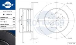 ROTINGER Disc frana ROTINGER GRAPHITE LINE RT 1602-GL (RT 1602-GL)