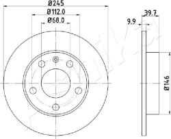 ASHIKA Disc frana ASHIKA 61-00-0929 (61-00-0929)