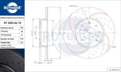 ROTINGER Disc frana ROTINGER GRAPHITE DRILLED & SLOTTED PLUS RT 1925-GL T5 (RT 1925-GL T5)