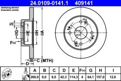 ATE Disc frana ATE 24.0109-0141.1 (24.0109-0141.1) - automobilus