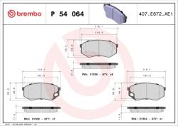 BREMBO set placute frana, frana disc BREMBO PRIME LINE P 54 064 (P 54 064)