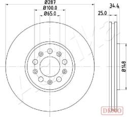 ASHIKA Disc frana ASHIKA 60-00-0901C (60-00-0901C) - automobilus