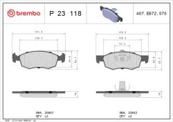 BREMBO set placute frana, frana disc BREMBO PRIME LINE P 23 118 (P 23 118)