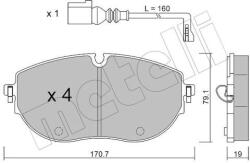 METELLI set placute frana, frana disc METELLI 22-1322-0 (22-1322-0)