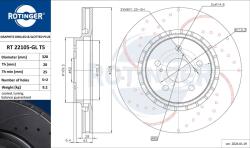 ROTINGER Disc frana ROTINGER GRAPHITE DRILLED & SLOTTED PLUS RT 22105-GL T5 (RT 22105-GL T5)