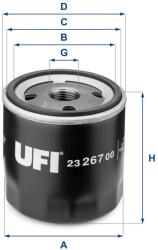 UFI Filtru ulei UFI 23.267. 00 (23.267.00) - automobilus