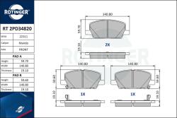 ROTINGER set placute frana, frana disc ROTINGER RT 2PD34820 (RT 2PD34820)