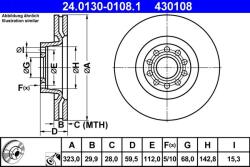ATE Disc frana ATE 24.0130-0108.1 (24.0130-0108.1)