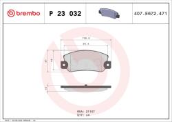BREMBO set placute frana, frana disc BREMBO PRIME LINE P 23 032 (P 23 032)