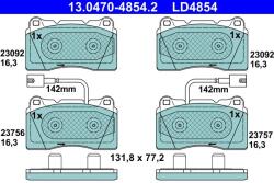 ATE set placute frana, frana disc ATE Ceramic 13.0470-4854.2 (13.0470-4854.2)