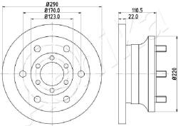 ASHIKA Disc frana ASHIKA 60-00-0256 (60-00-0256)