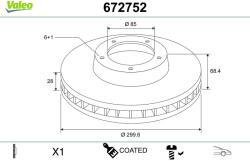 VALEO Disc frana VALEO COATED 672752 (672752)