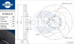 ROTINGER Disc frana ROTINGER GRAPHITE DRILLED & SLOTTED PLUS RT 2230-GL T5 (RT 2230-GL T5)
