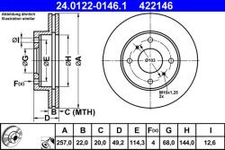 ATE Disc frana ATE 24.0122-0146.1 (24.0122-0146.1)
