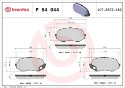 BREMBO set placute frana, frana disc BREMBO PRIME LINE P 54 044 (P 54 044)