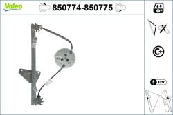 VALEO Mecanism actionare geam VALEO 850774 (850774) - automobilus