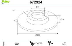 VALEO Disc frana VALEO COATED 672924 (672924)