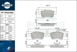 ROTINGER set placute frana, frana disc ROTINGER RT 2PD21681 (RT 2PD21681)