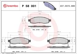 BREMBO set placute frana, frana disc BREMBO PRIME LINE P 58 001 (P 58 001)